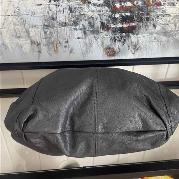 Banana Republic Metallic Gray Goat Leather Crossbody Bag – Studded Strap - Picture 3 of 10